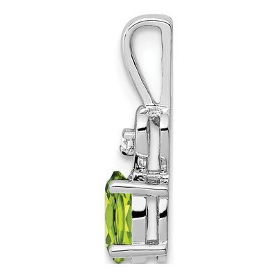 Sterling Silver Peridot & Diamond Girls' Heart Pendant – view 3