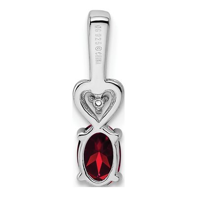 Sterling Silver Lab-Created Ruby & Diamond Heart Pendant – view 4