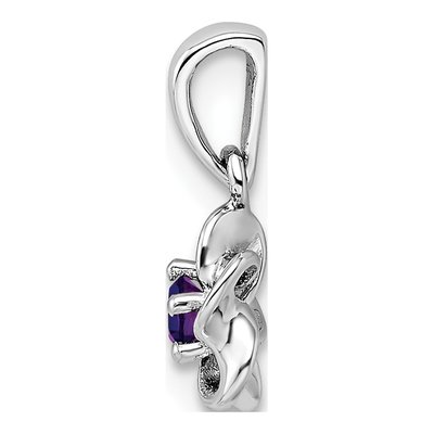 Sterling Silver Amethyst Floral Pendant – view 3