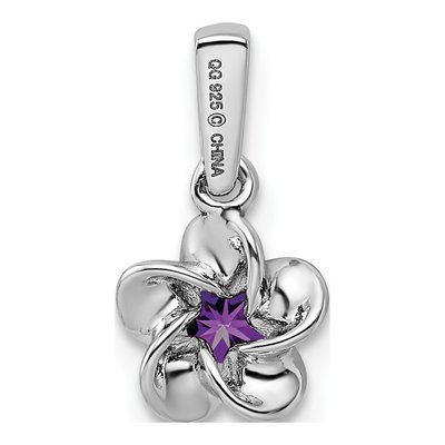 Sterling Silver Amethyst Floral Pendant – view 4