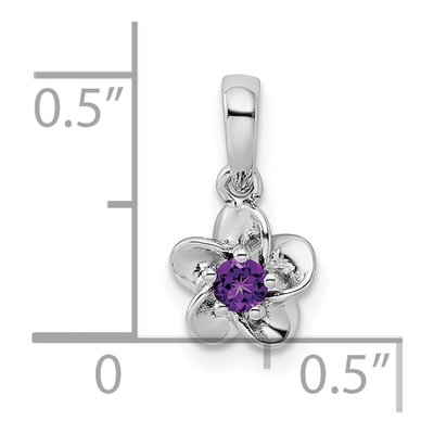 Sterling Silver Amethyst Floral Pendant – view 5