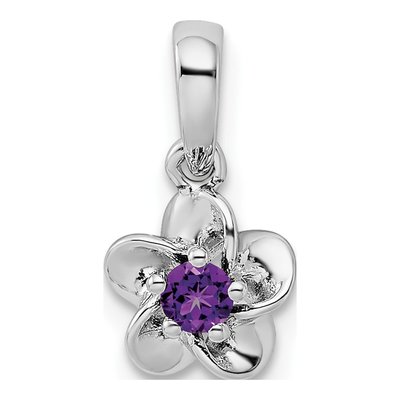 Sterling Silver Amethyst Floral Pendant