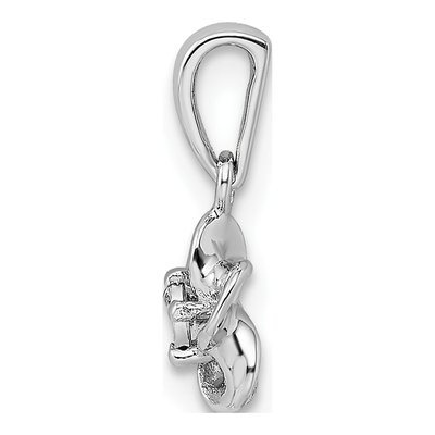 Sterling Silver Diamond Floral Pendant – view 3