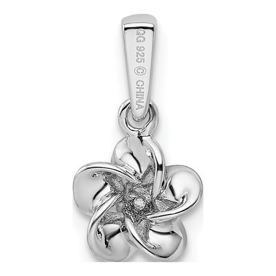 Sterling Silver Diamond Floral Pendant – view 4