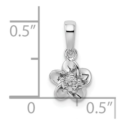 Sterling Silver Diamond Floral Pendant – view 5