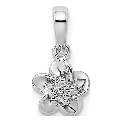 Sterling Silver Diamond Floral Pendant