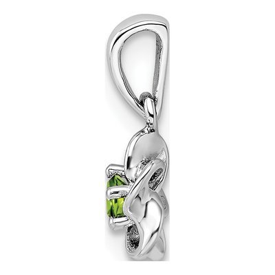 Sterling Silver Peridot Floral Pendant – view 3