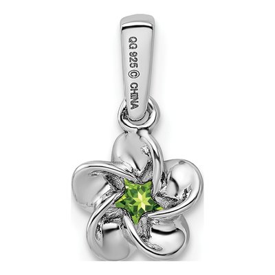 Sterling Silver Peridot Floral Pendant – view 4