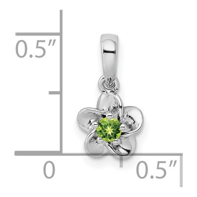 Sterling Silver Peridot Floral Pendant – view 5
