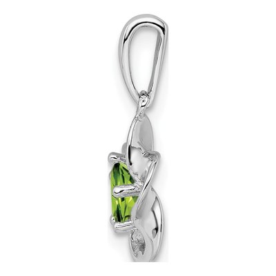 Sterling Silver Peridot Floral Pendant – view 3