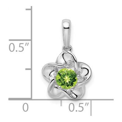 Sterling Silver Peridot Floral Pendant – view 4