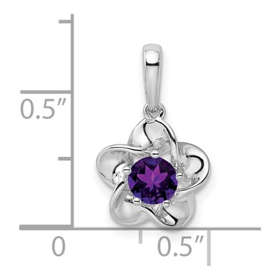 Sterling Silver Amethyst Floral Pendant – view 4