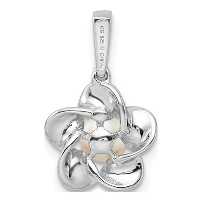 Sterling Silver Cultured Pearl Floral Pendant – view 5