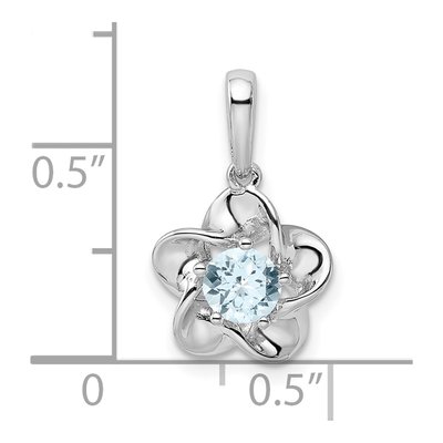 Sterling Silver Aquamarine Floral Pendant – view 4