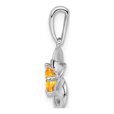 Sterling Silver Citrine Floral Pendant – view 3