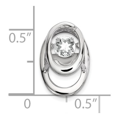 Sterling Silver CZ April Birthstone Slide Pendant – view 4