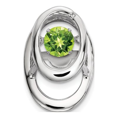 Sterling Silver Peridot Birthstone Slide Pendant