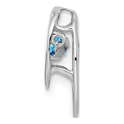 Sterling Silver Swiss Blue Topaz Slide Pendant – view 3