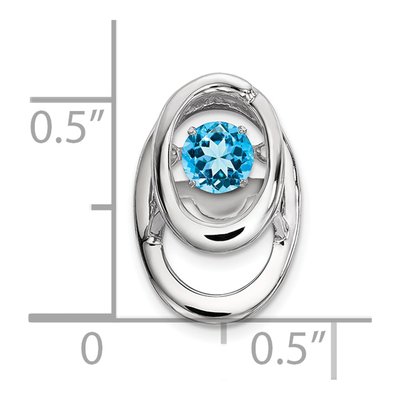 Sterling Silver Swiss Blue Topaz Slide Pendant – view 4