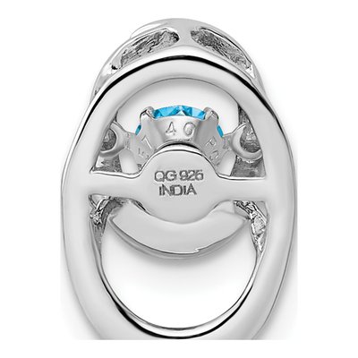 Sterling Silver Swiss Blue Topaz Slide Pendant – view 5
