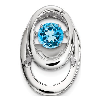 Sterling Silver Swiss Blue Topaz Slide Pendant