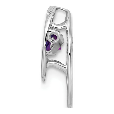 Sterling Silver Amethyst February Birthstone Slide Pendant – view 3