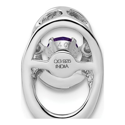 Sterling Silver Amethyst February Birthstone Slide Pendant – view 4