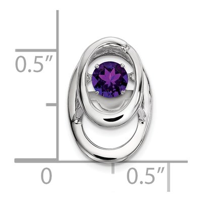 Sterling Silver Amethyst February Birthstone Slide Pendant – view 5