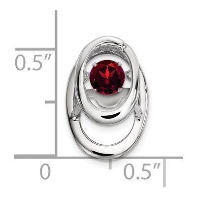 Sterling Silver Garnet Birthstone Slide Pendant – view 4