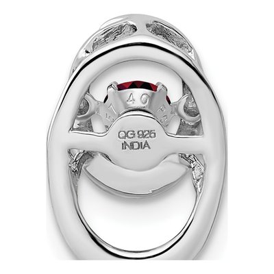 Sterling Silver Garnet Birthstone Slide Pendant – view 5