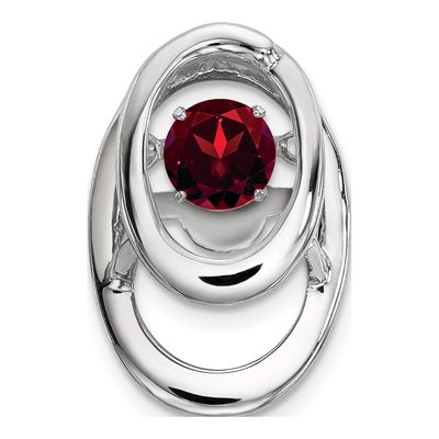 Sterling Silver Garnet Birthstone Slide Pendant
