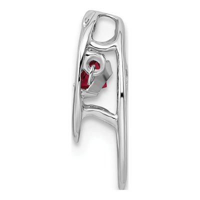 Sterling Silver Ruby July Birthstone Slide Pendant – view 3