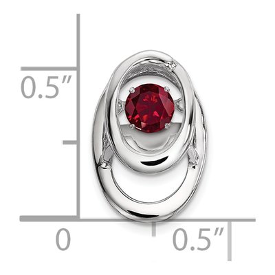 Sterling Silver Ruby July Birthstone Slide Pendant – view 4