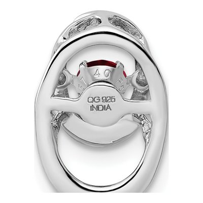 Sterling Silver Ruby July Birthstone Slide Pendant – view 5