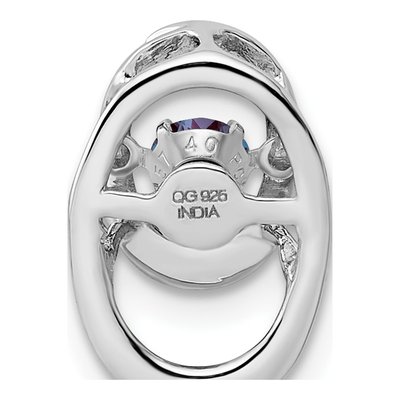 Sterling Silver June Birthstone Lab-Created Alexandrite Charm – view 5