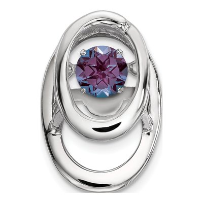 Sterling Silver June Birthstone Lab-Created Alexandrite Charm