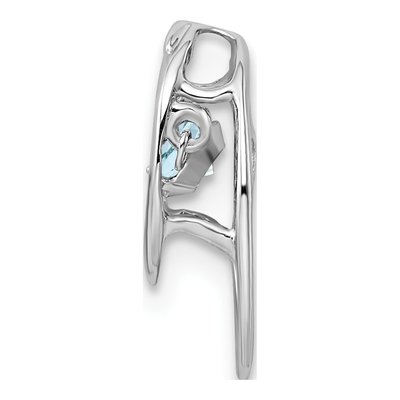 Sterling Silver Aquamarine Birthstone Slide Pendant – view 3