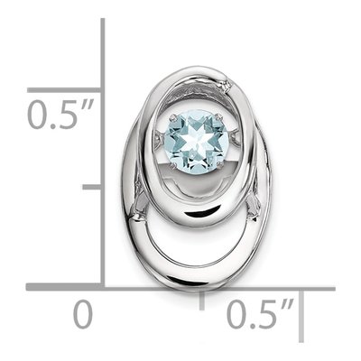 Sterling Silver Aquamarine Birthstone Slide Pendant – view 4
