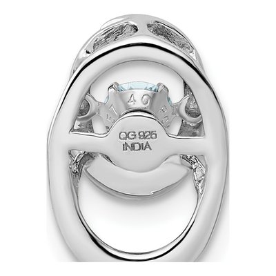 Sterling Silver Aquamarine Birthstone Slide Pendant – view 5