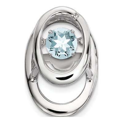 Sterling Silver Aquamarine Birthstone Slide Pendant