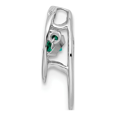 Sterling Silver Emerald Birthstone Slide Pendant – view 3
