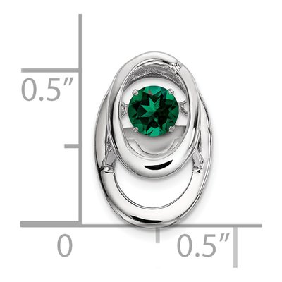 Sterling Silver Emerald Birthstone Slide Pendant – view 4