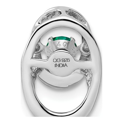 Sterling Silver Emerald Birthstone Slide Pendant – view 5