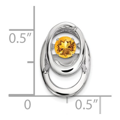 Sterling Silver Citrine Birthstone Slide Pendant – view 4