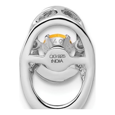 Sterling Silver Citrine Birthstone Slide Pendant – view 5