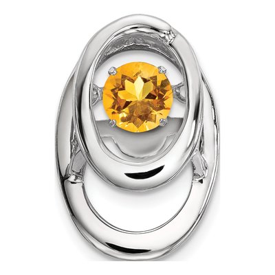 Sterling Silver Citrine Birthstone Slide Pendant