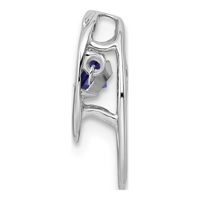 Sterling Silver Lab-Created Sapphire September Birthstone Slide Pendant – view 3