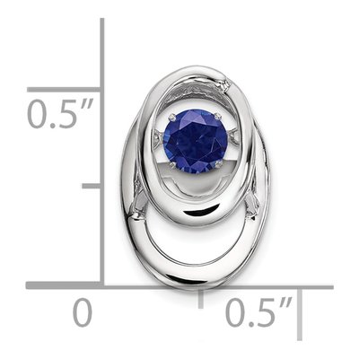 Sterling Silver Lab-Created Sapphire September Birthstone Slide Pendant – view 4