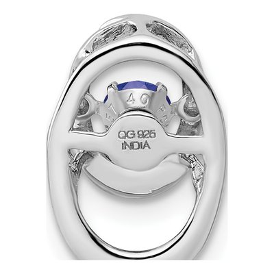 Sterling Silver Lab-Created Sapphire September Birthstone Slide Pendant – view 5