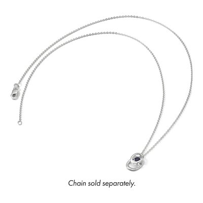 Sterling Silver Lab-Created Sapphire September Birthstone Slide Pendant – view 6